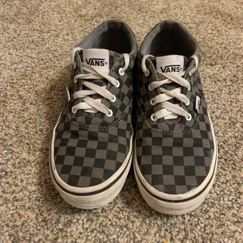 Black and Grey Checkered Vans